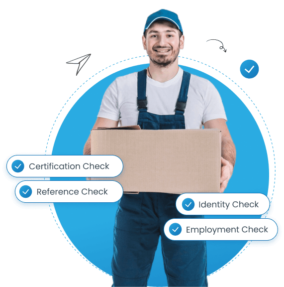 person holding courier illustration
